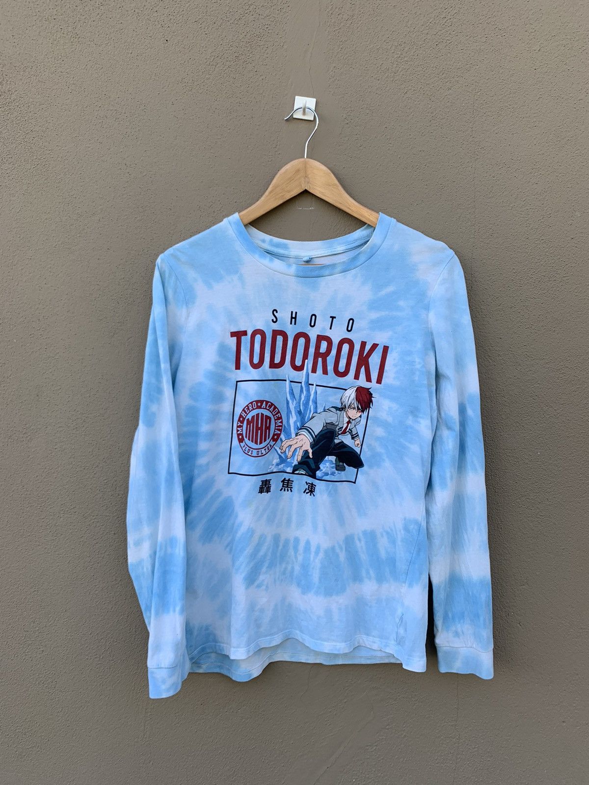 image of Anima Japanese Anime My Hero Academia Long Sleeve Tee in Blue, Men's (Size Small)