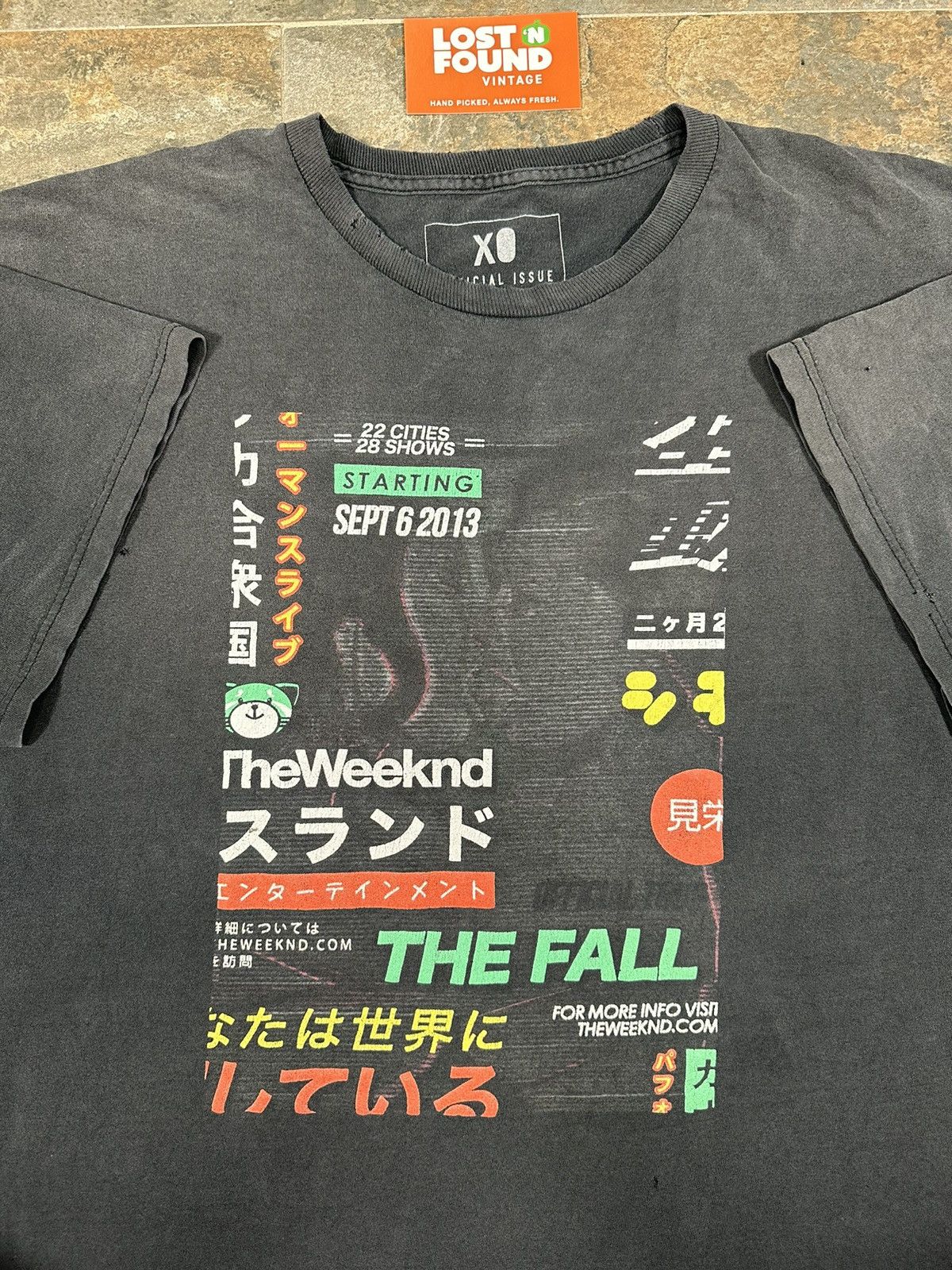 image of 2013 Vintage Xo The Weeknd The Fall Official Issue Tour Tee in Black, Men's (Size 2XL)