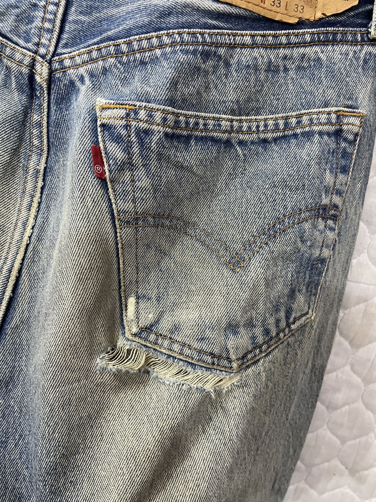 Levi's (Uuuu). RARE VTG LEVIS DISTRESSED DENIM Size US 33 - 11 Thumbnail