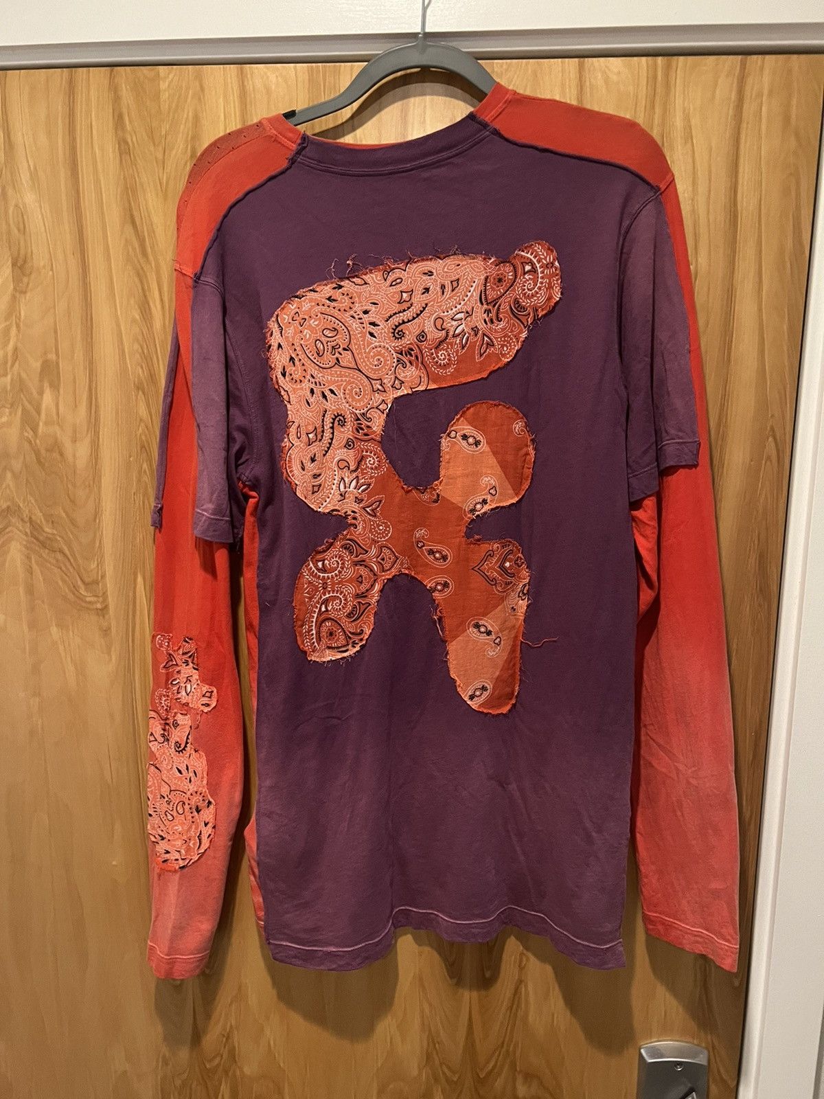 Off White Triple Layer Reconstructed Longsleeve Red Purple