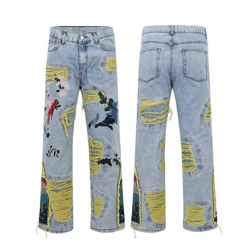 Japanese Brand × Jean Embroidered Patch Denim Ripped Streetwear Jeans Size US 32 / EU 48 - 4 Thumbnail