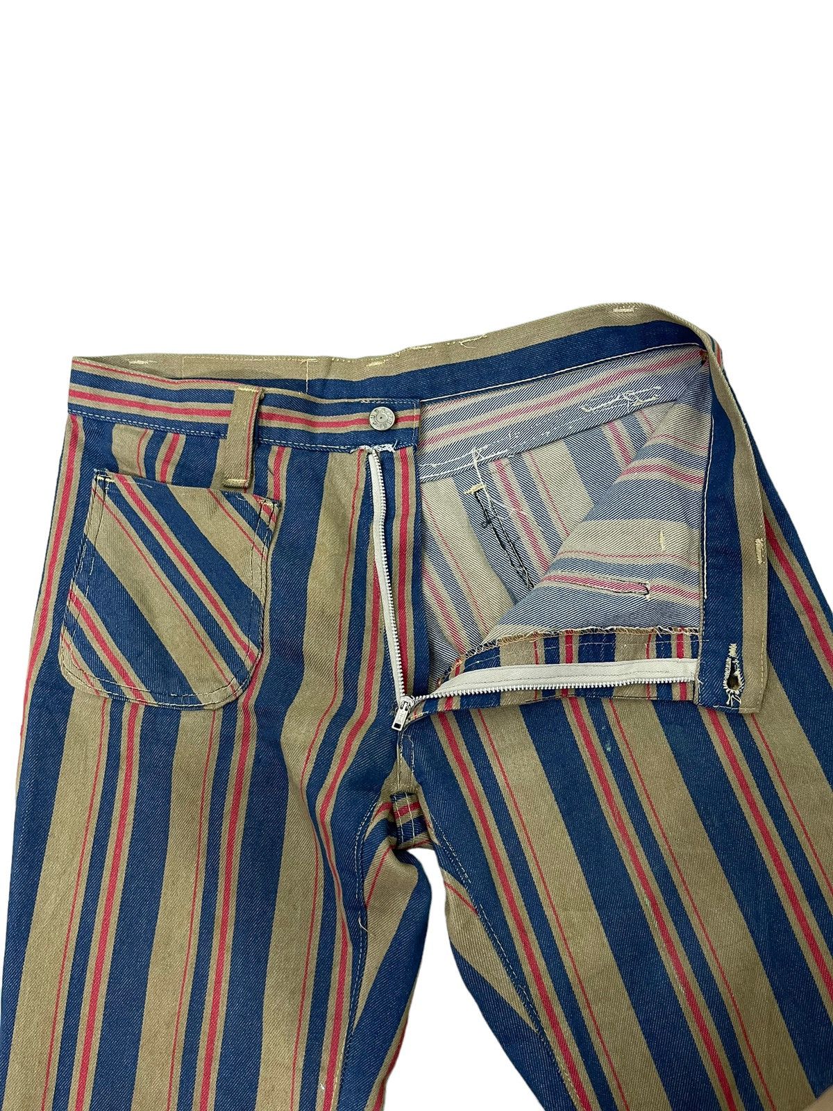 Japanese Brand Flare Jeans Vtg 70/80s Power Striped Bell Bottom 6🟦0 Size US 31 - 9 Thumbnail