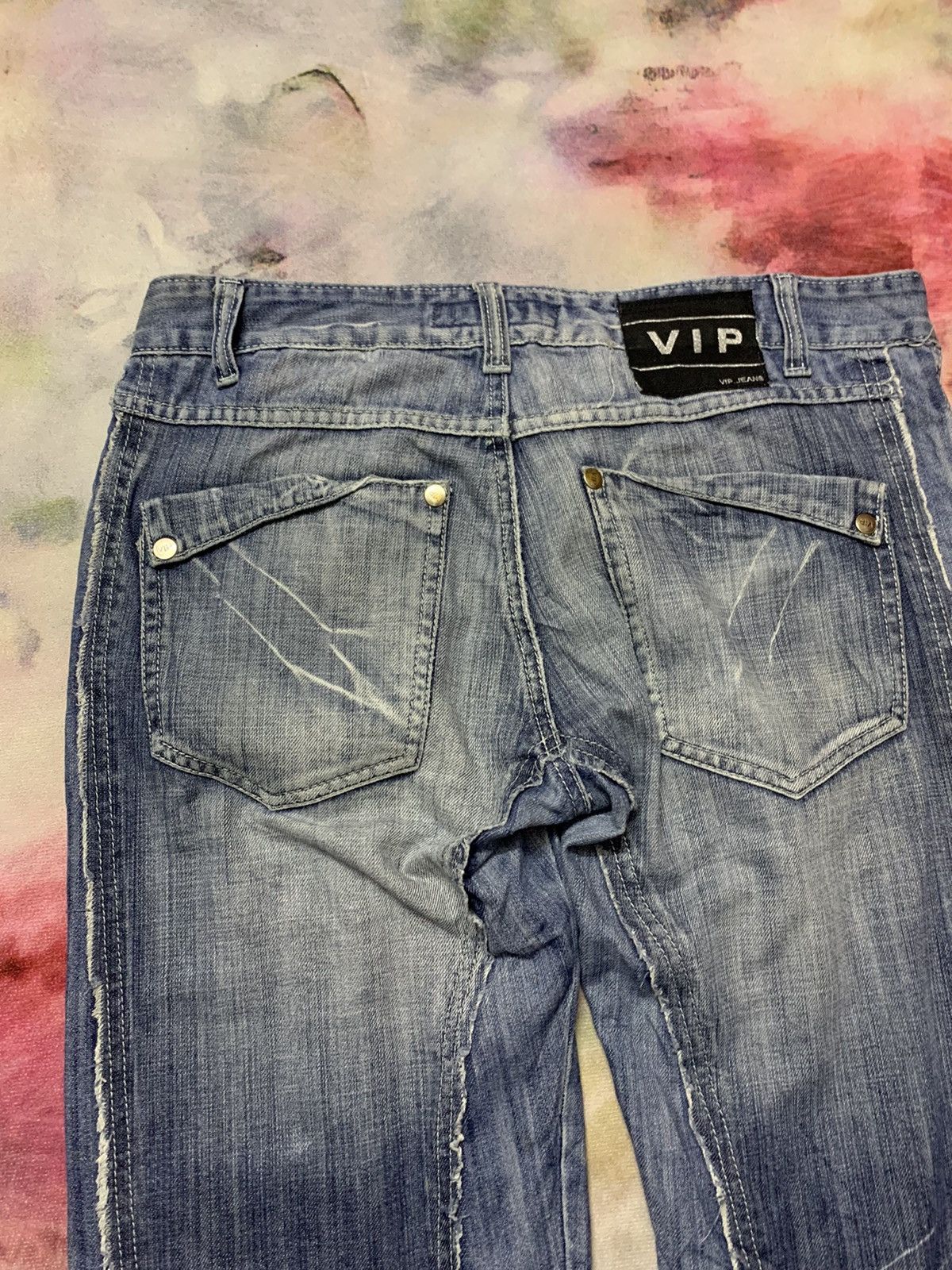Hysteric Glamour Japanese Brand VIP JEANS Double Knee Straight Washed Denim Size US 35 - 8 Thumbnail