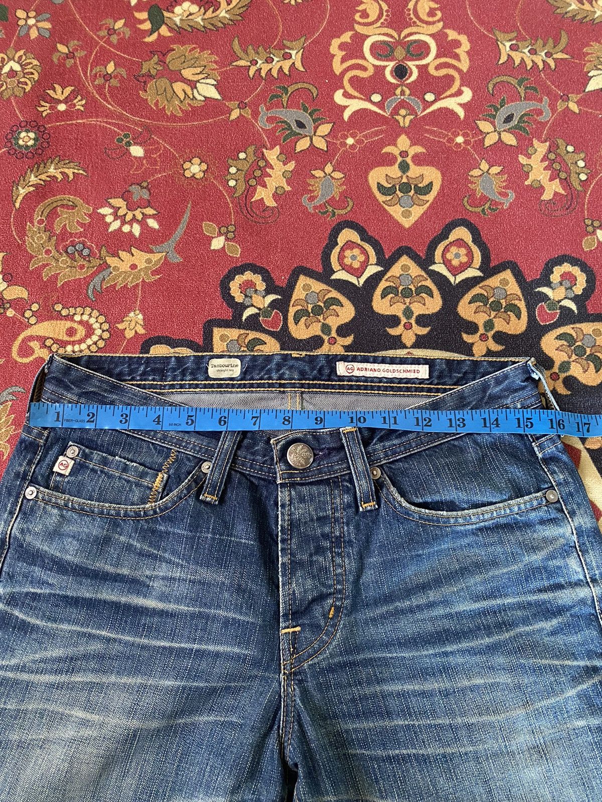 AG Adriano Goldschmied × Vintage 🔥RARE🔥Vintage AG Adriano Goldschmied Blue Faded Jeans Size US 31 - 13 Thumbnail