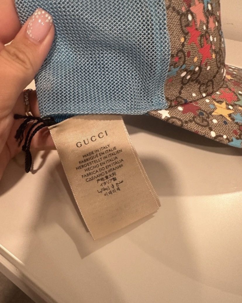 Gucci Gucci Print GG with stars Supreme Velcro Strap Baseball Cap Size ONE SIZE - 7 Thumbnail