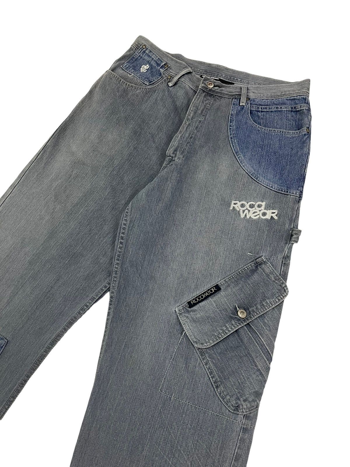 JNCO Vintage Rocawear Baggy Carpenter Patchwork Embroidery Logo Size US 36 / EU 52 - 1 Thumbnail