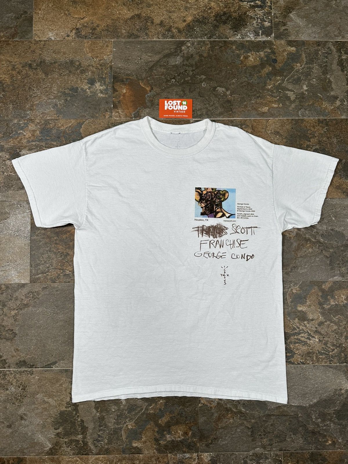 Travis Scott George Condo portrait Tシャツ トップス