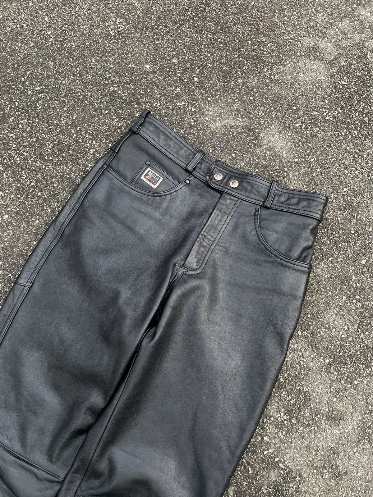 Genuine Leather × Vintage Awesome Vintage Genuine Leather Biker Pants Made in Europe Size US 32 / EU 48 - 3 Thumbnail