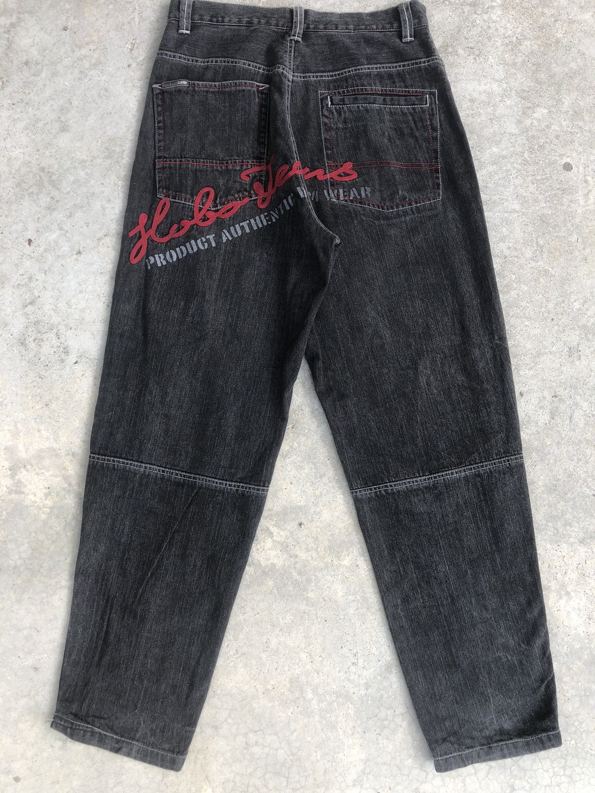 Hobo Japanese Hobo Embroidered Jeans Baggy Jean Hip Hop Size US 33 - 1 Thumbnail