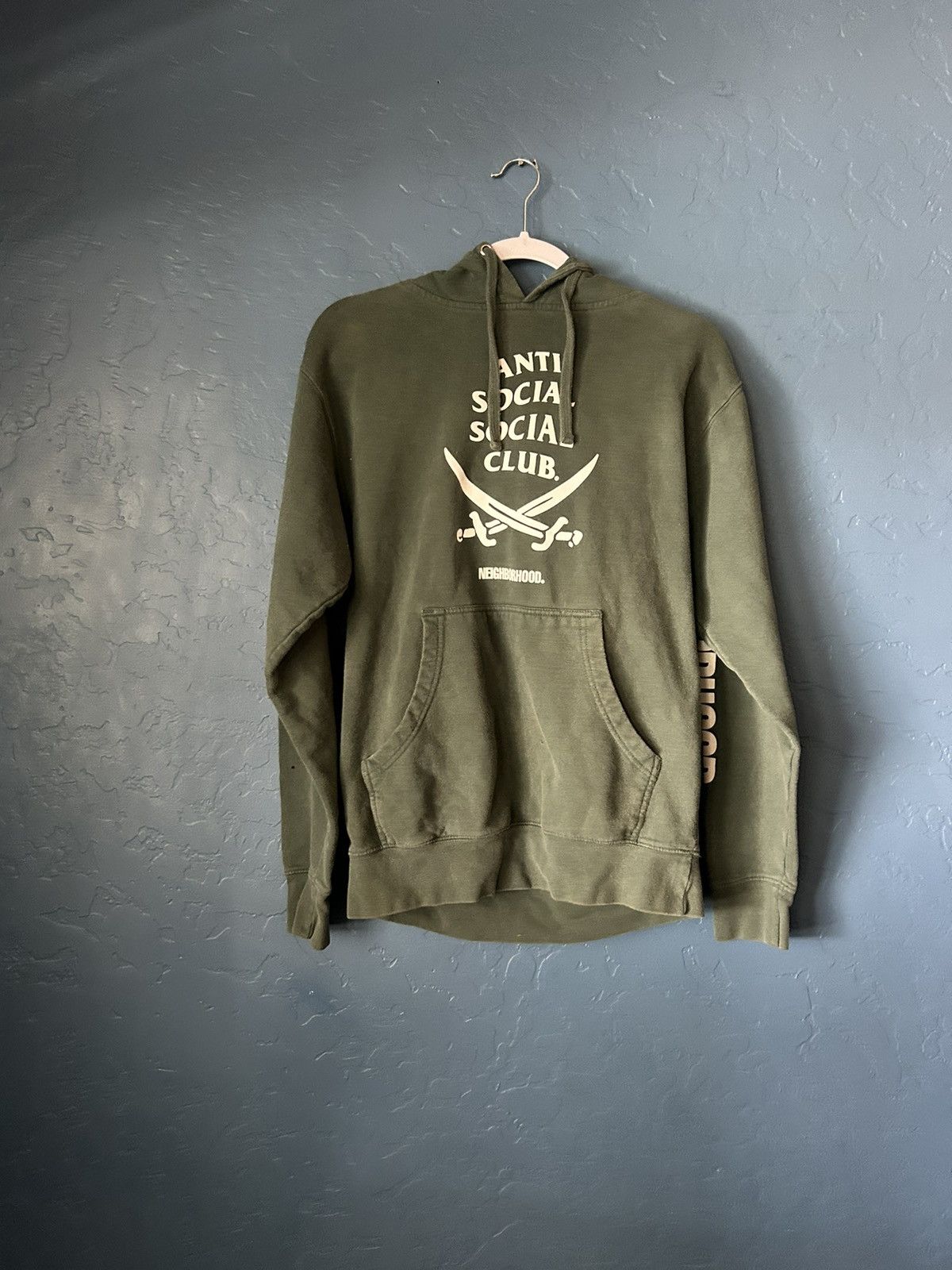 image of Anti Social Social Club X Neighborhood 6Ix Green Hoodie, Men's (Size Small)