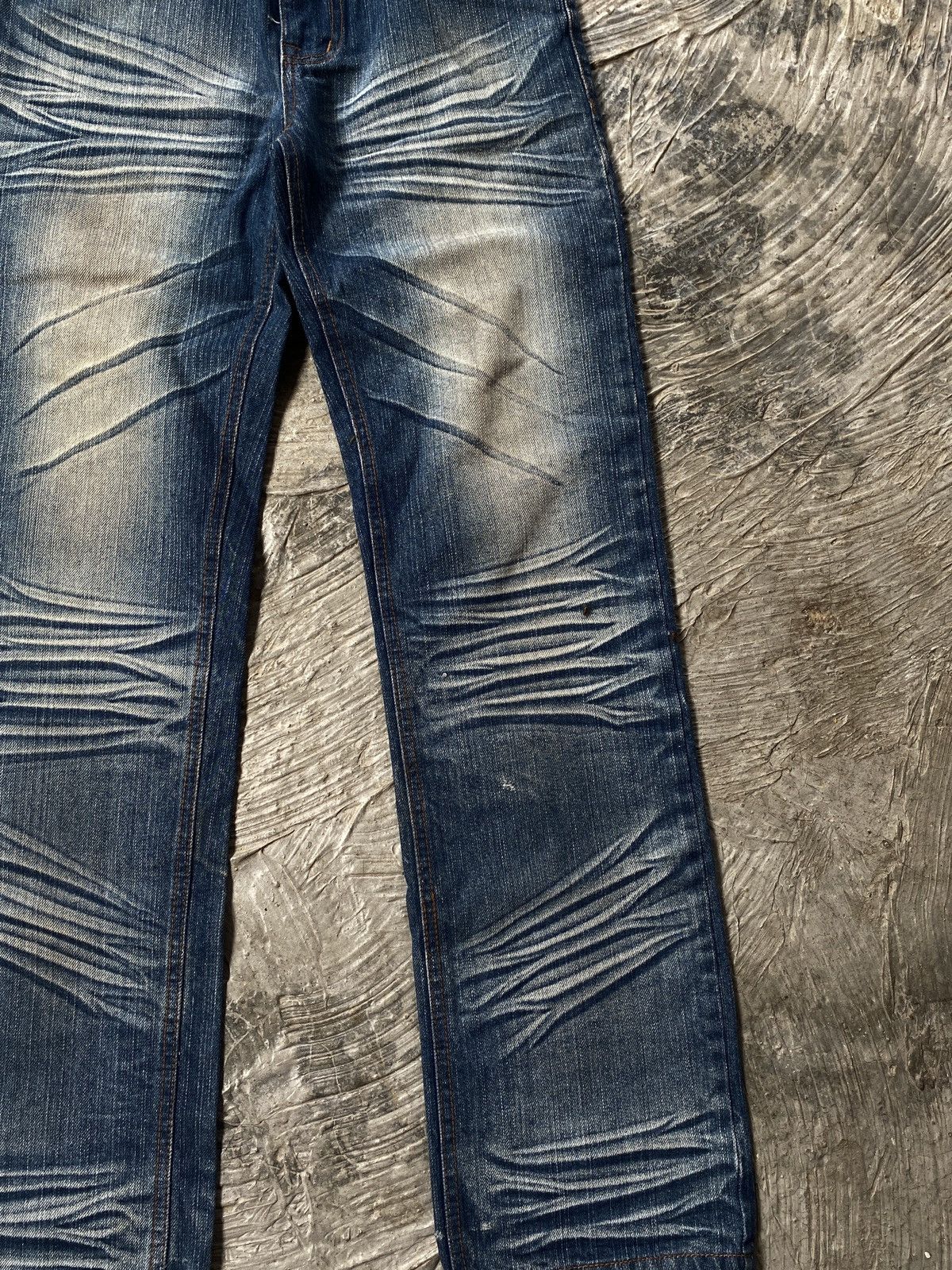 Japanese Brand 🔥BINDING NOW❗️Rhyme Jeans Whiskered Denim Size US 30 / EU 46 - 9 Thumbnail