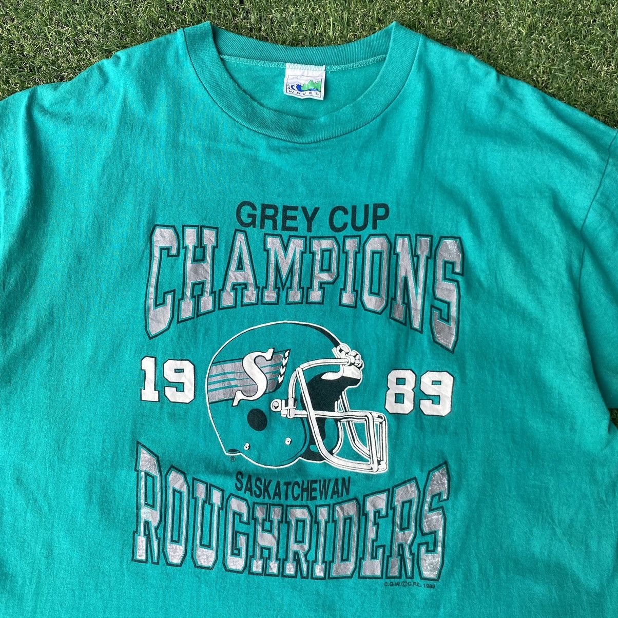 Vintage Vintage 80s Saskatchewan Roughriders Canadian Football Tee Size US XL / EU 56 / 4 - 2 Thumbnail
