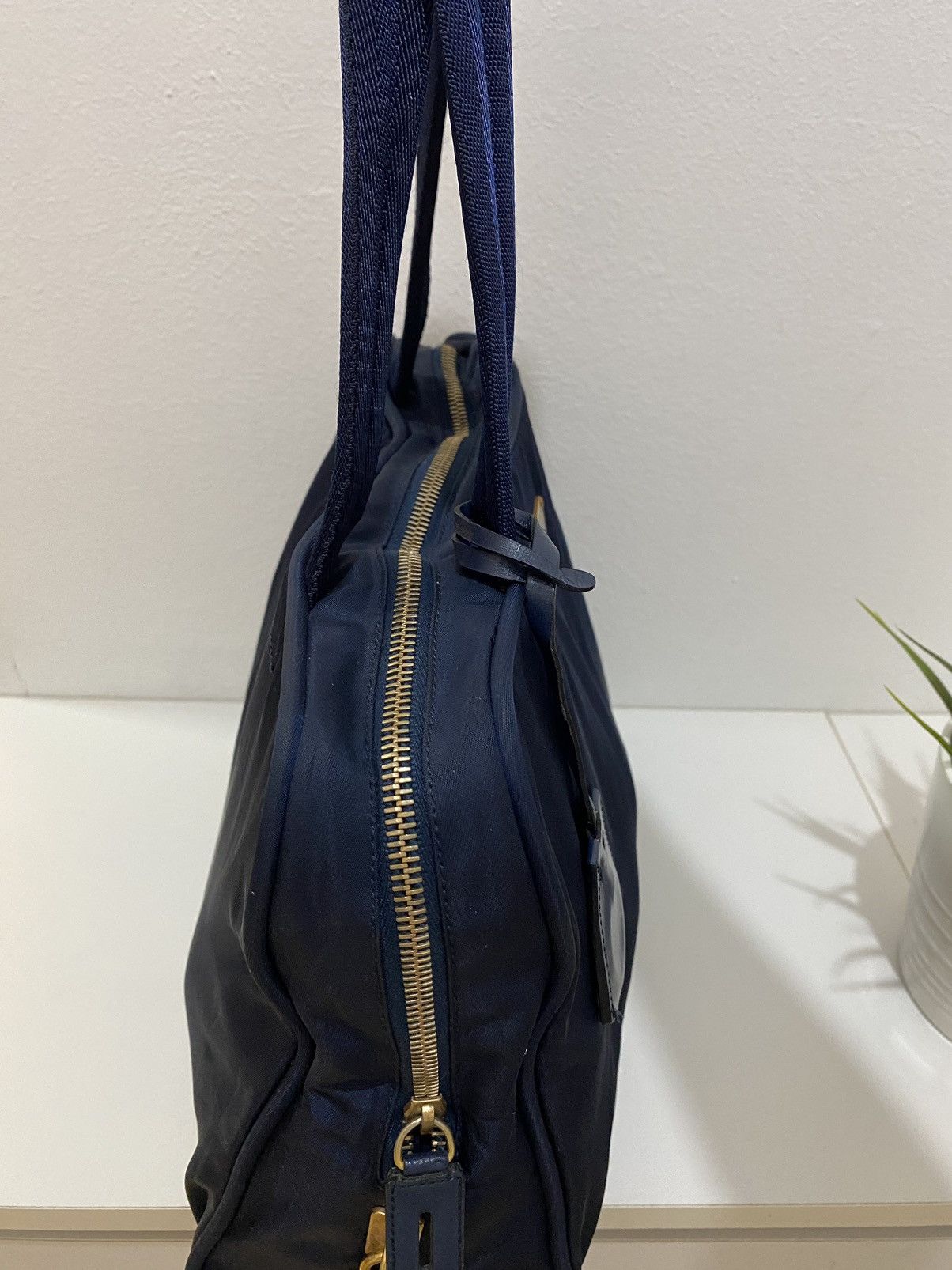 Prada Prada Tessuto Nylon Navy Blue Handbag Size ONE SIZE - 6 Thumbnail