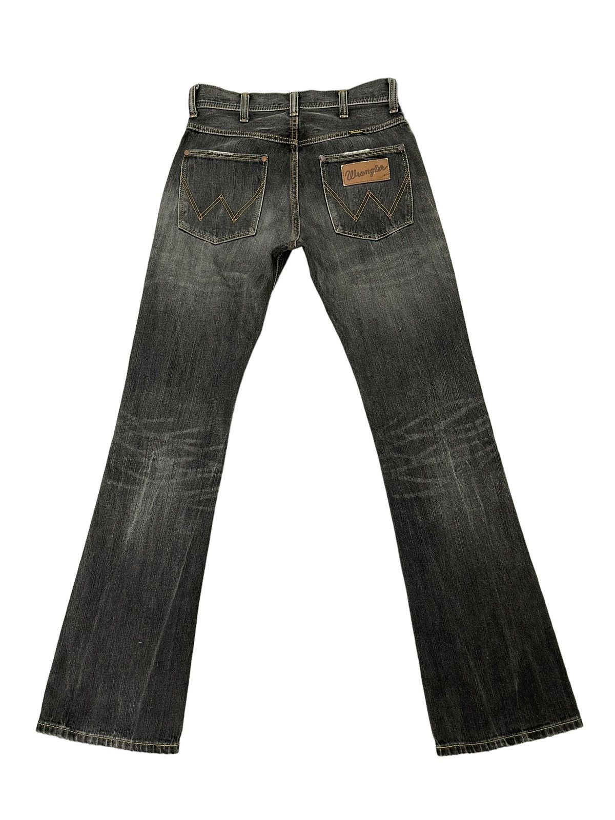 Japanese Brand Flare Jeans Wrangler Japan Distress Faded Boot Cut 6🟦1 Size US 29 - 10 Thumbnail