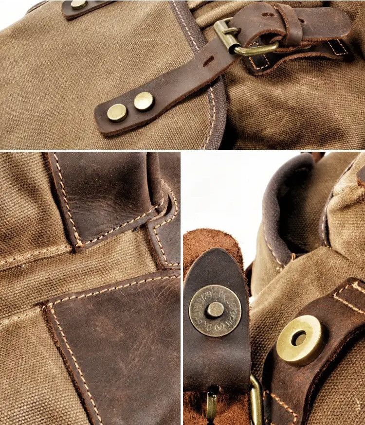 Japanese Brand Unisex Vintage Waxed Canvas Backpack Size ONE SIZE - 8 Thumbnail