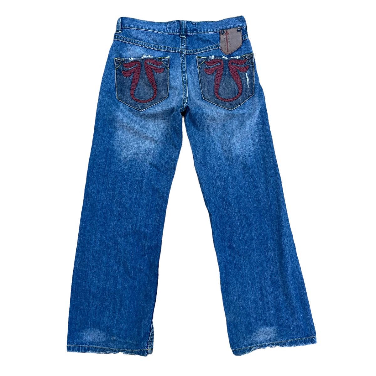 Le Grande Bleu (L.G.B.) LGB SKULL WOLF PATCH DENIM | Grailed