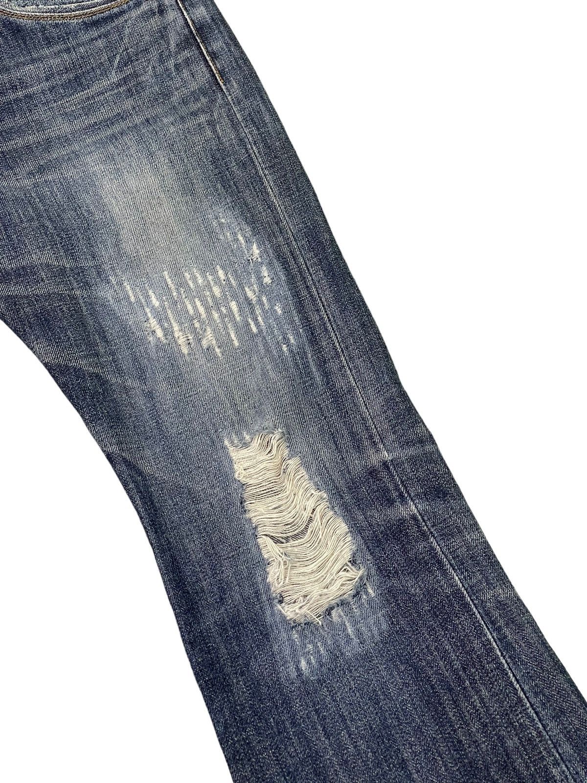 Japanese Brand Flare Jeans Bark Tannage Distress Low Rise Boot Cut 5🟦8 Size US 29 - 7 Thumbnail