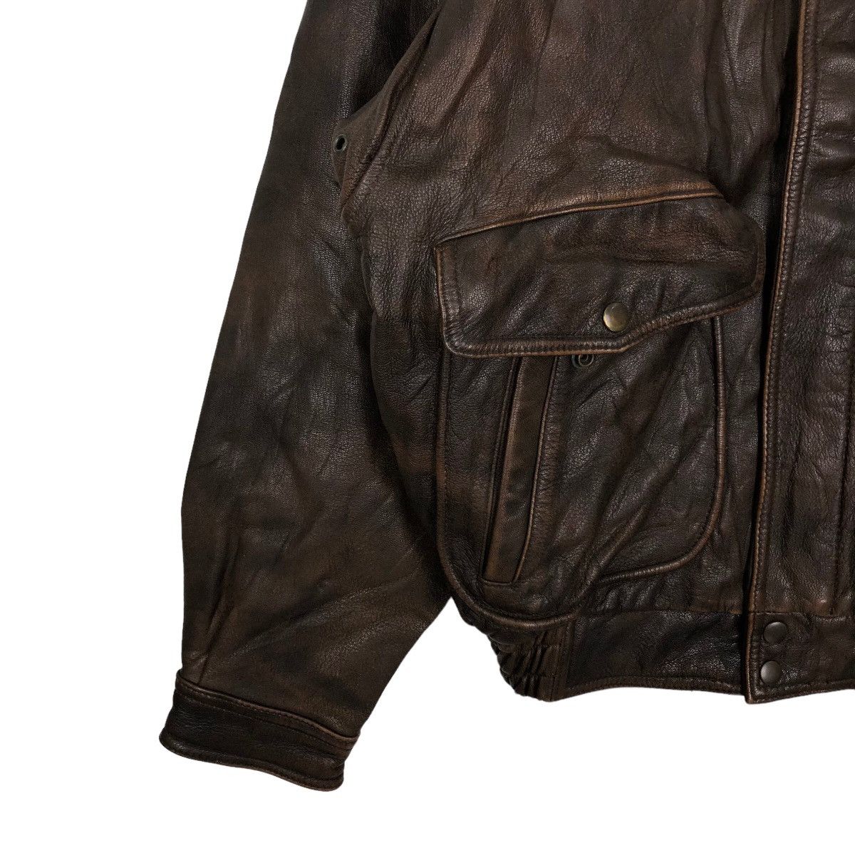 Japanese Brand VINTAGE BOMBER JACKET GENUINE LEATHER TIGER DOT LINING JAPAN Size US S / EU 44-46 / 1 - 3 Thumbnail