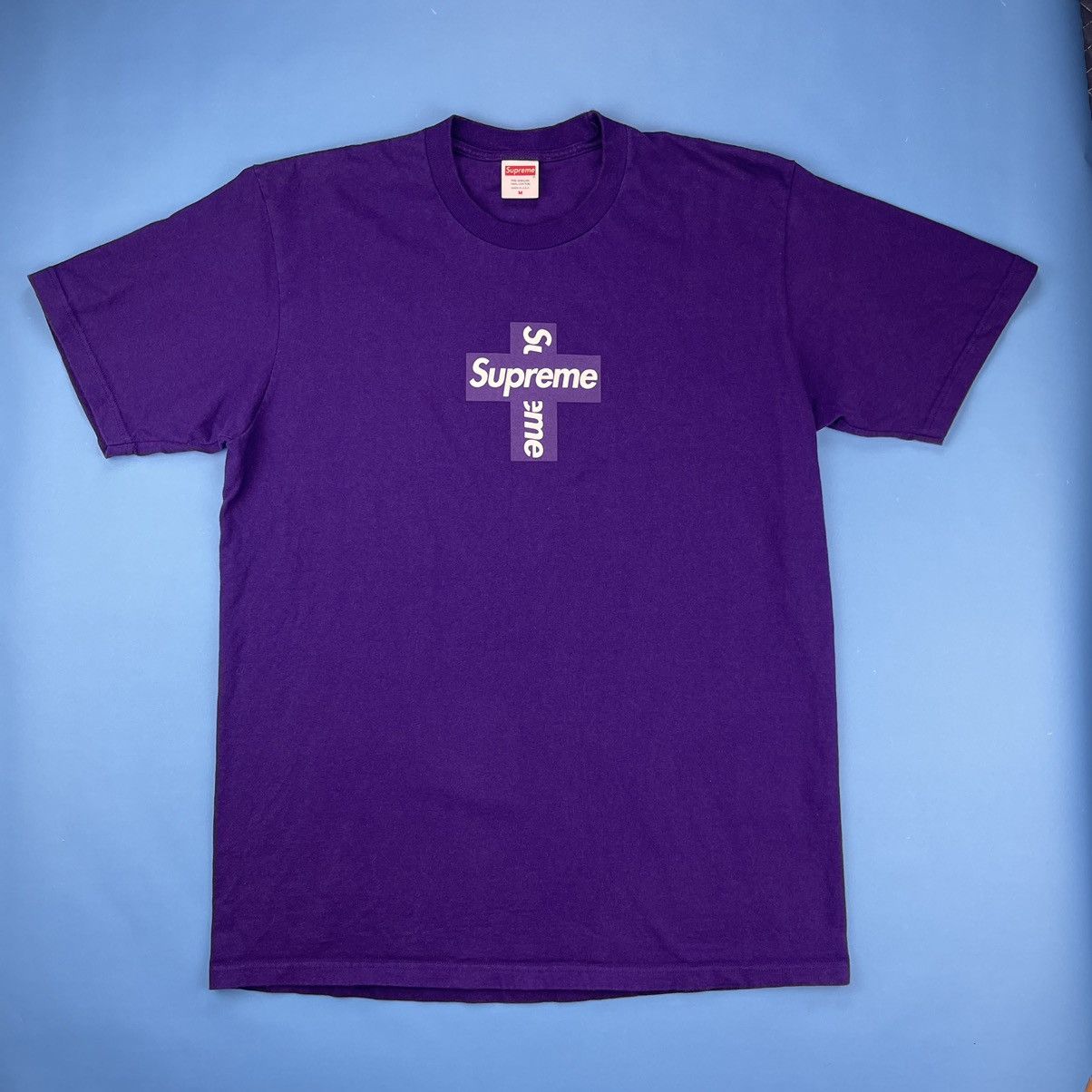 Supreme Supreme Purple Cross Box Logo Tee | Grailed