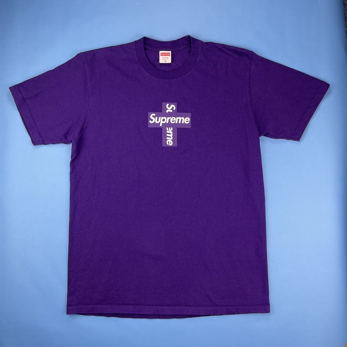 Supreme Supreme Purple Cross Box Logo Tee Grailed