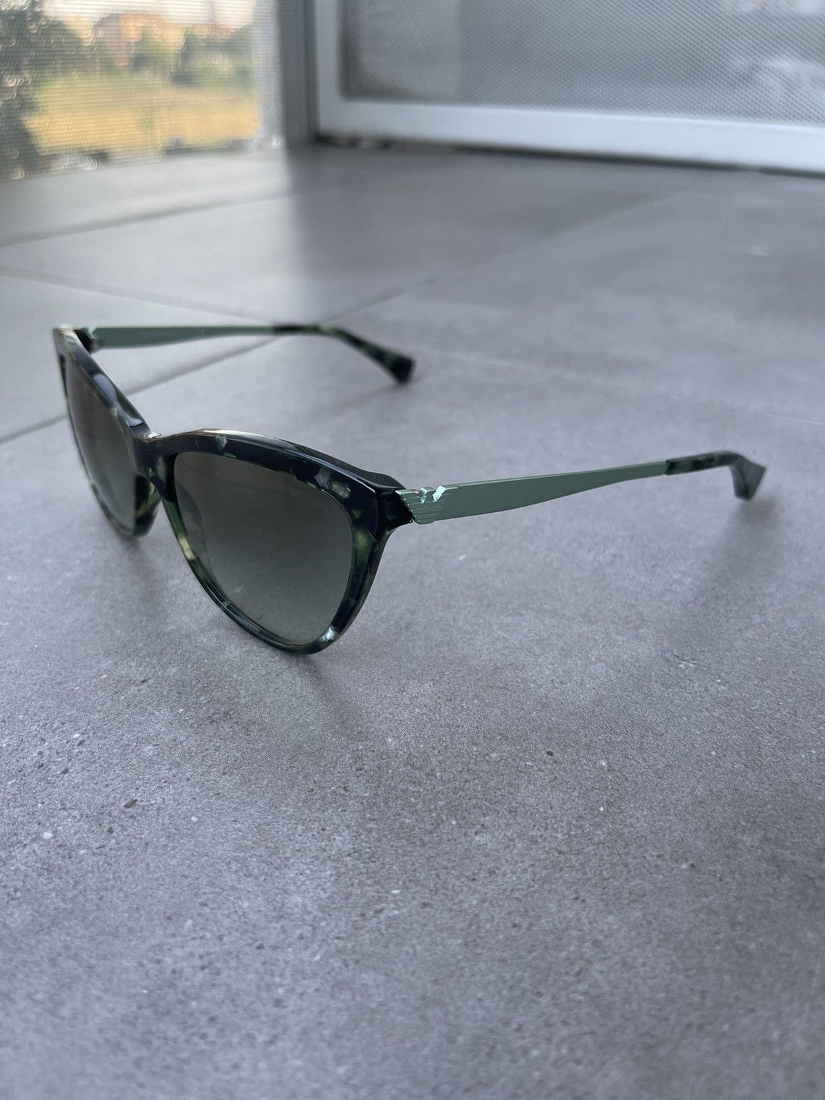Emporio Armani Emporio Armani EA4030 5227/8E Marble Green Sunglasses Size ONE SIZE - 5 Thumbnail