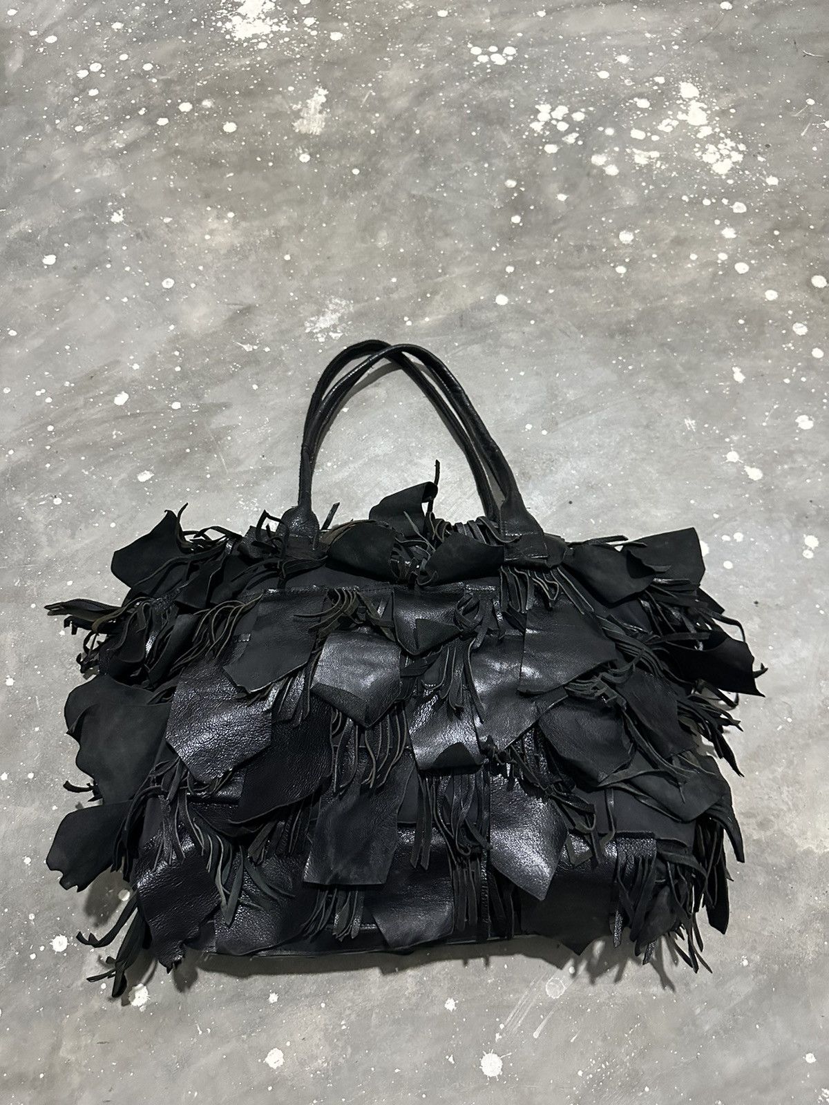 Leather Beautiful Bag Avant Garde Style scales Ruffled Design Size ONE SIZE - 11 Thumbnail