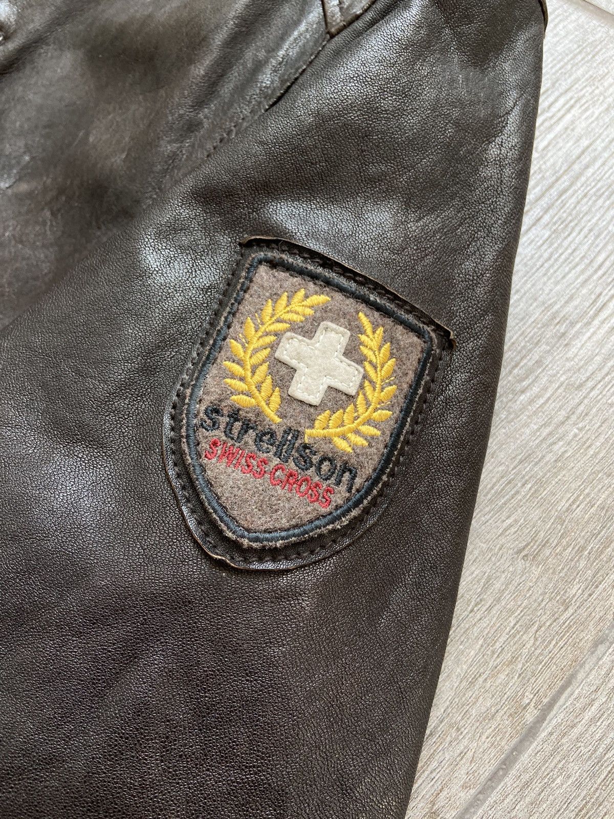 Strellson Strellson Swiss Cross Edition Leather Jacket Casual Parka Size US L / EU 52-54 / 3 - 6 Thumbnail