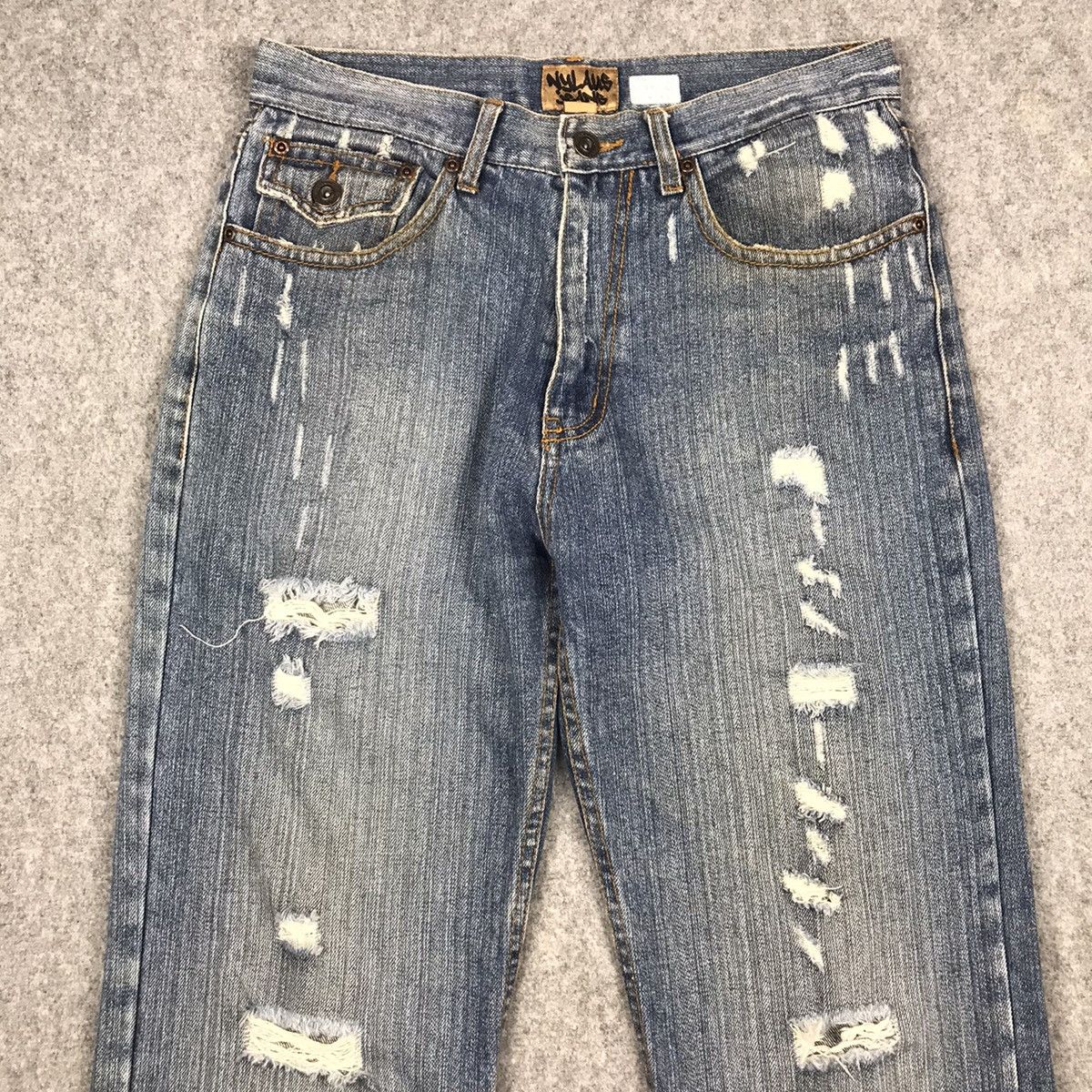 Other FLARE JENAS😈NYLAUS JEANS RIPPED DISTRESSED BOOTCUT PANTS Size US 30 / EU 46 - 8 Thumbnail