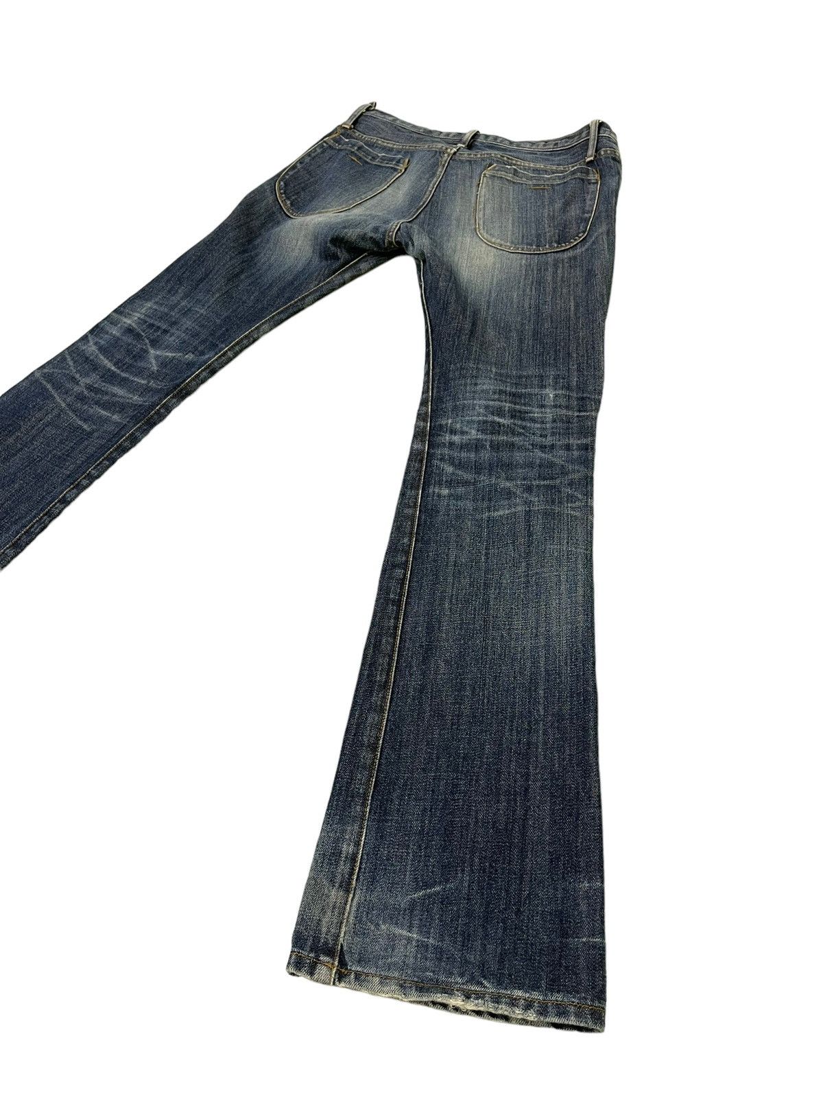 Japanese Brand Flare Jeans Bark Tannage Distress Low Rise Boot Cut 5🟦8 Size US 29 - 14 Thumbnail