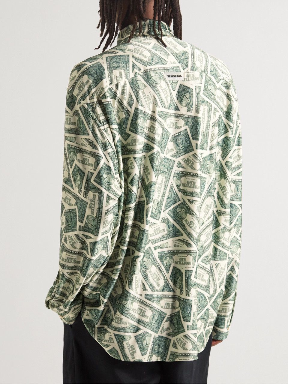 Vetements Oversized VETEMENTS 'Million Dollar' Printed Satin Shirt Size US L / EU 52-54 / 3 - 6 Thumbnail