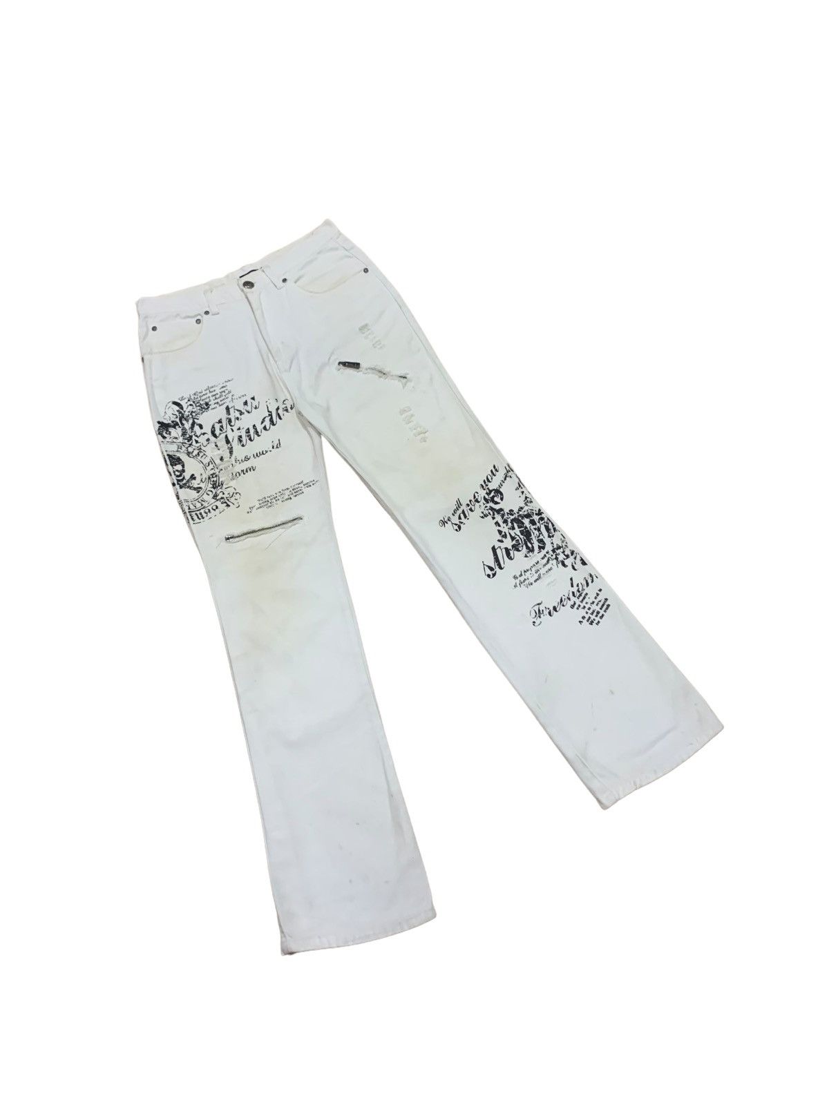 If Six Was Nine × Japanese Brand × Le Grande Bleu (L.G.B.) Vintage Japanese Datsu Studio Skull Punk Jeans Size US 32 / EU 48 - 6 Thumbnail