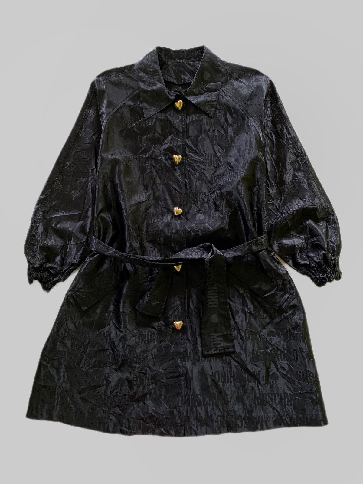 Vintage Moschino ♥️ Black on Black Monogram Polyester Jacket