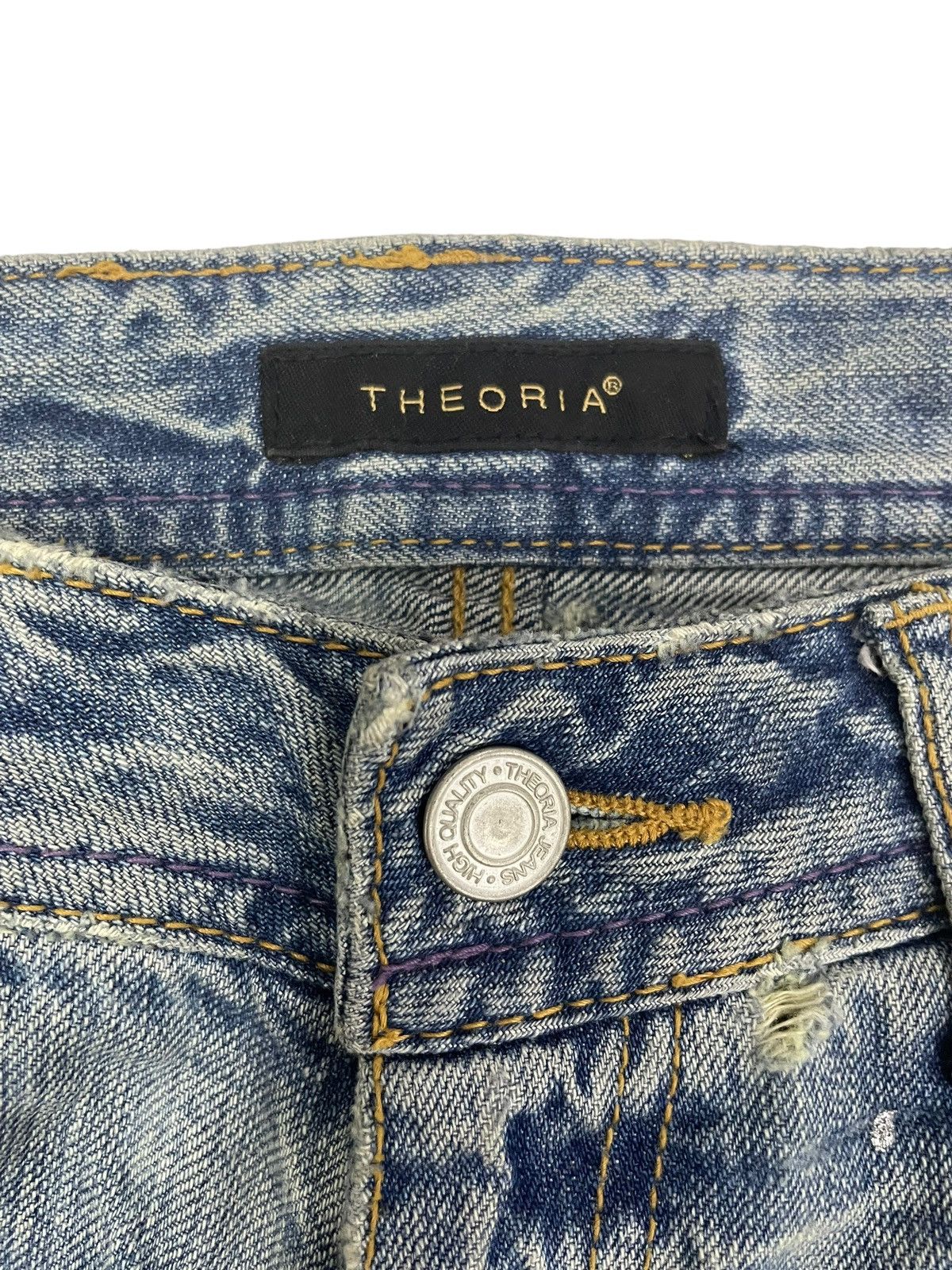 Japanese Brand Vintage Theoria Japan Flare Distressed Jeans Hysteric Style Size US 29 - 8 Thumbnail