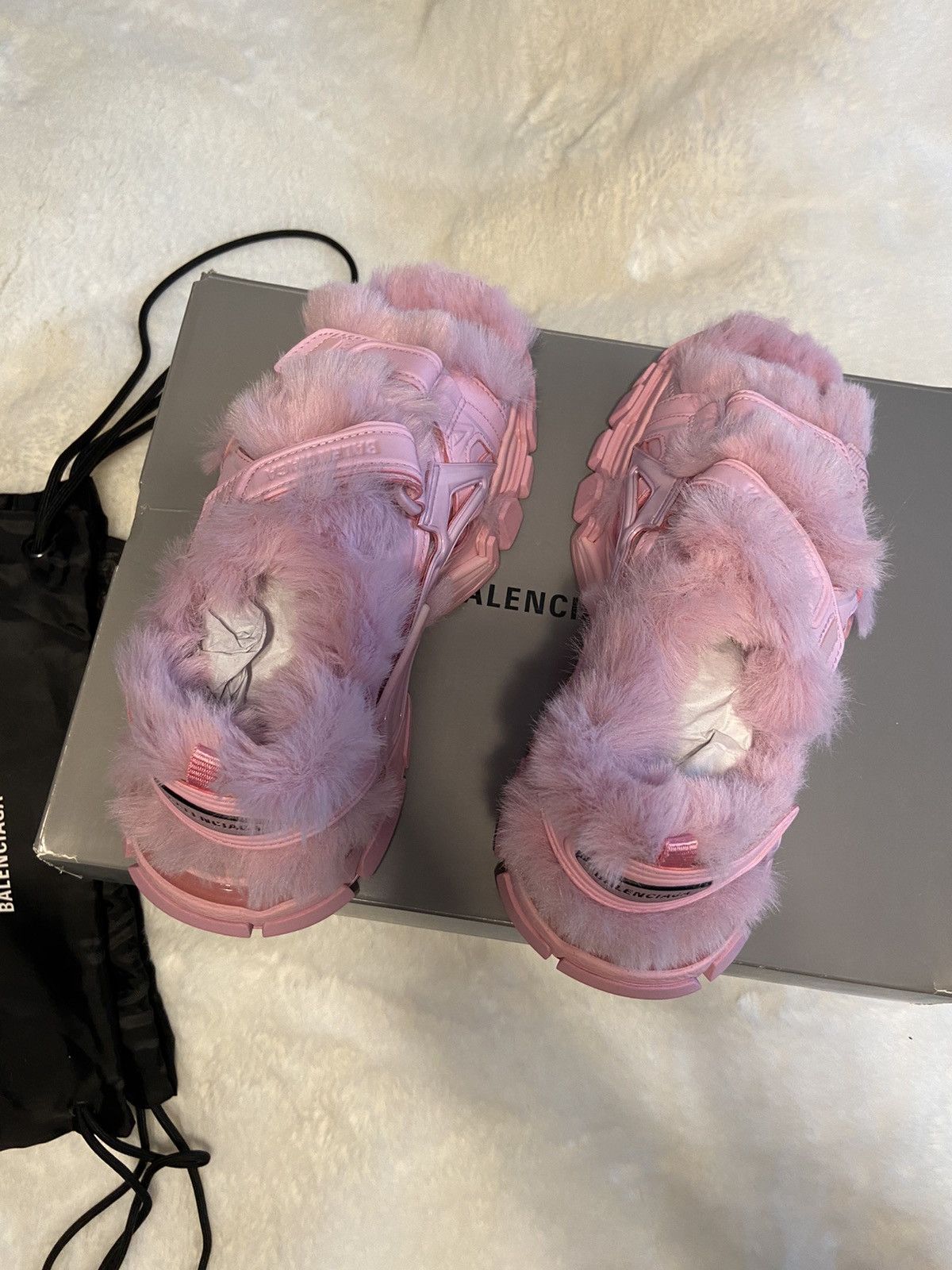 Balenciaga Balenciaga Track 2 Fur Sandals Size US 8 / IT 38 - 8 Thumbnail