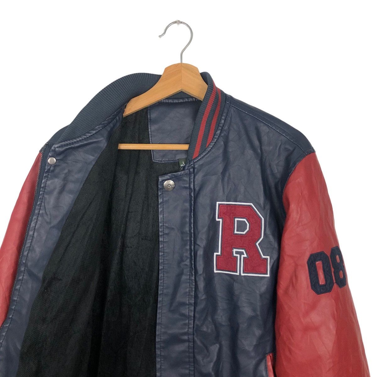 Japanese Brand VINTAGE SOFT LEATHER VARSITY JACKET EMBROIDERED BIG LOGO Size US L / EU 52-54 / 3 - 9 Thumbnail