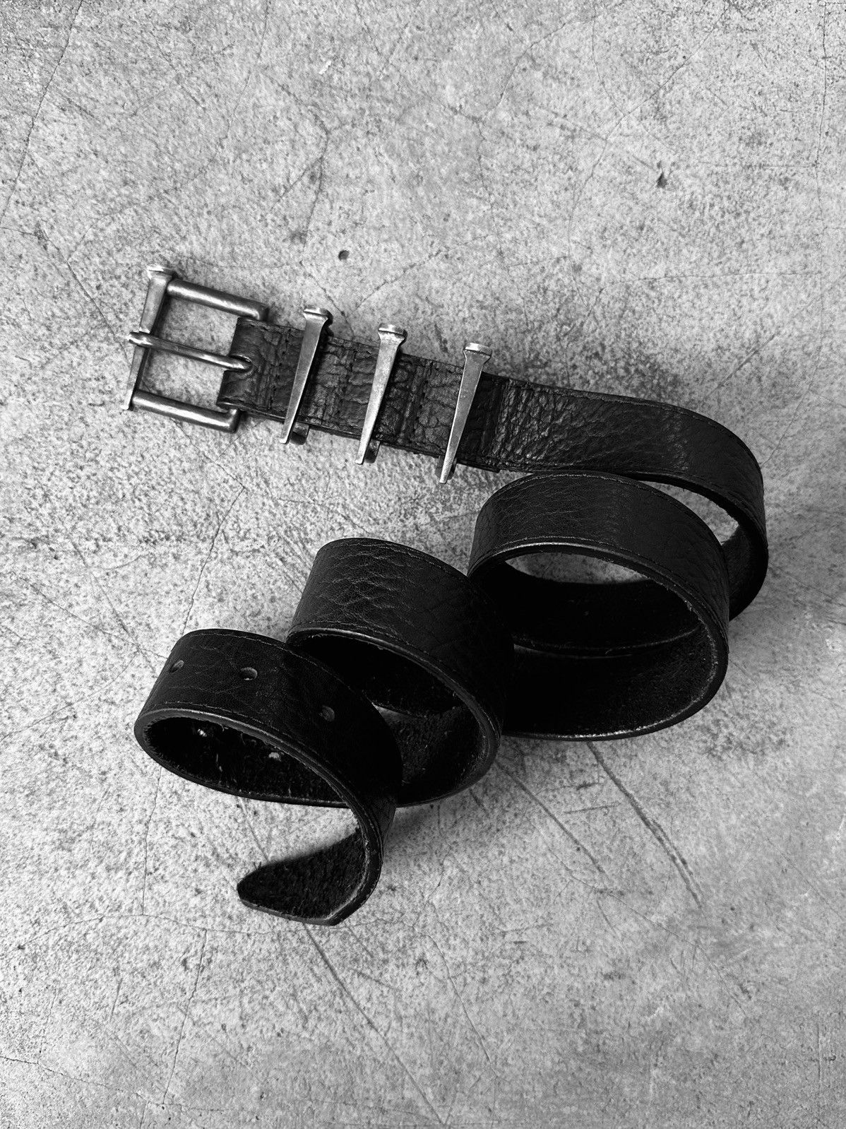 Marcel Everette 925 Horween Bison Silver Box Nail Belt Size 32 - 2 Thumbnail