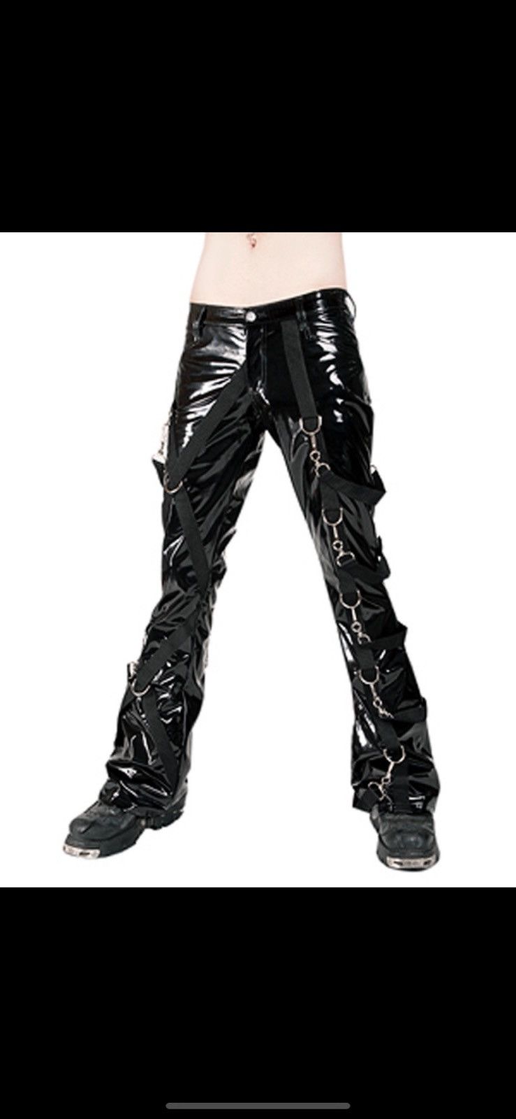 Japanese Brand Aderlass Gothic Cargo Punk Bondage Rap Pants Size US 36 / EU 52 - 4 Thumbnail