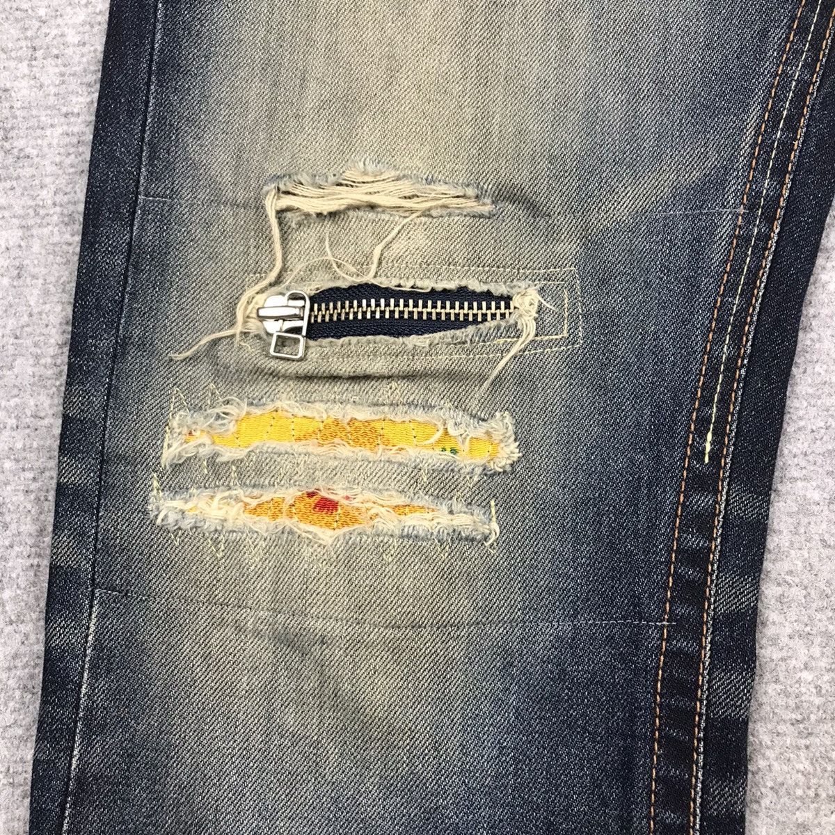 Japanese Brand × TROVE RIPPED DISTRESSED💀BLUE FADED TROVE DENIM PANTS Size US 33 - 8 Thumbnail