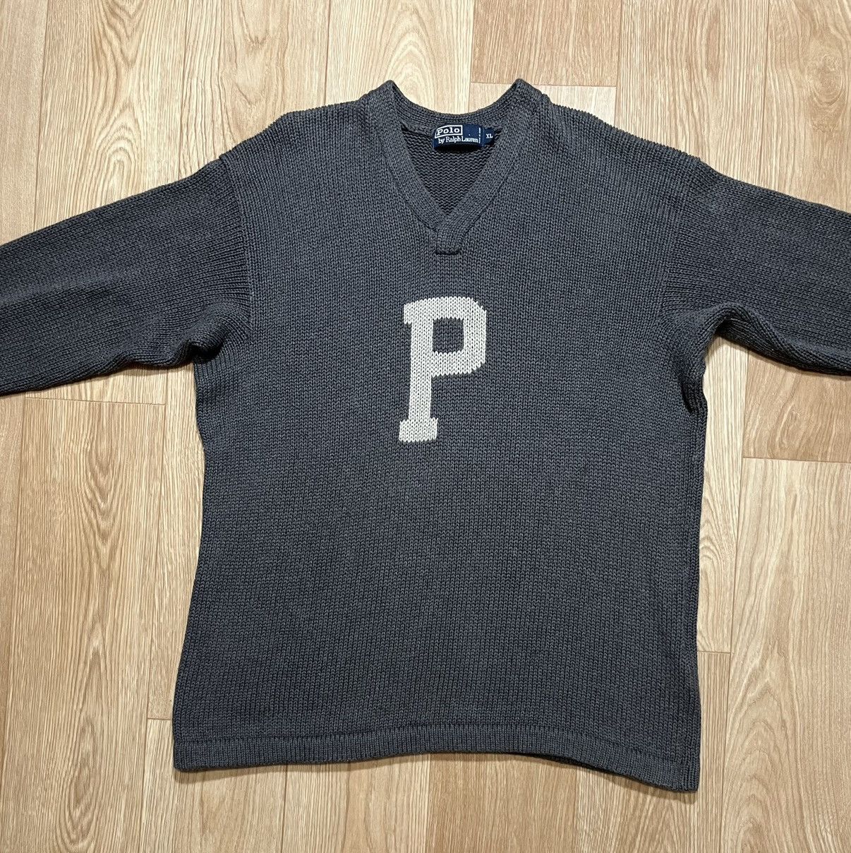 Polo Ralph Lauren Vintage 90s Polo Ralph Lauren Big P Logo Knitted Kanye Style Size US XL / EU 56 / 4 - 2 Thumbnail