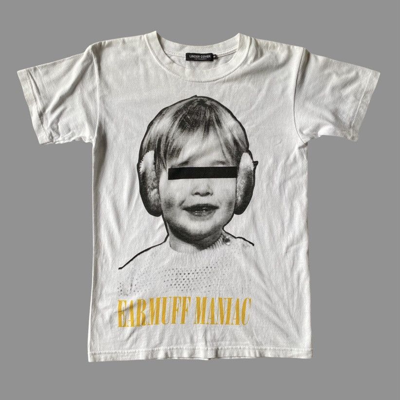 image of Undercover Earmuff Maniac T Shirt in White, Men's (Size Small)