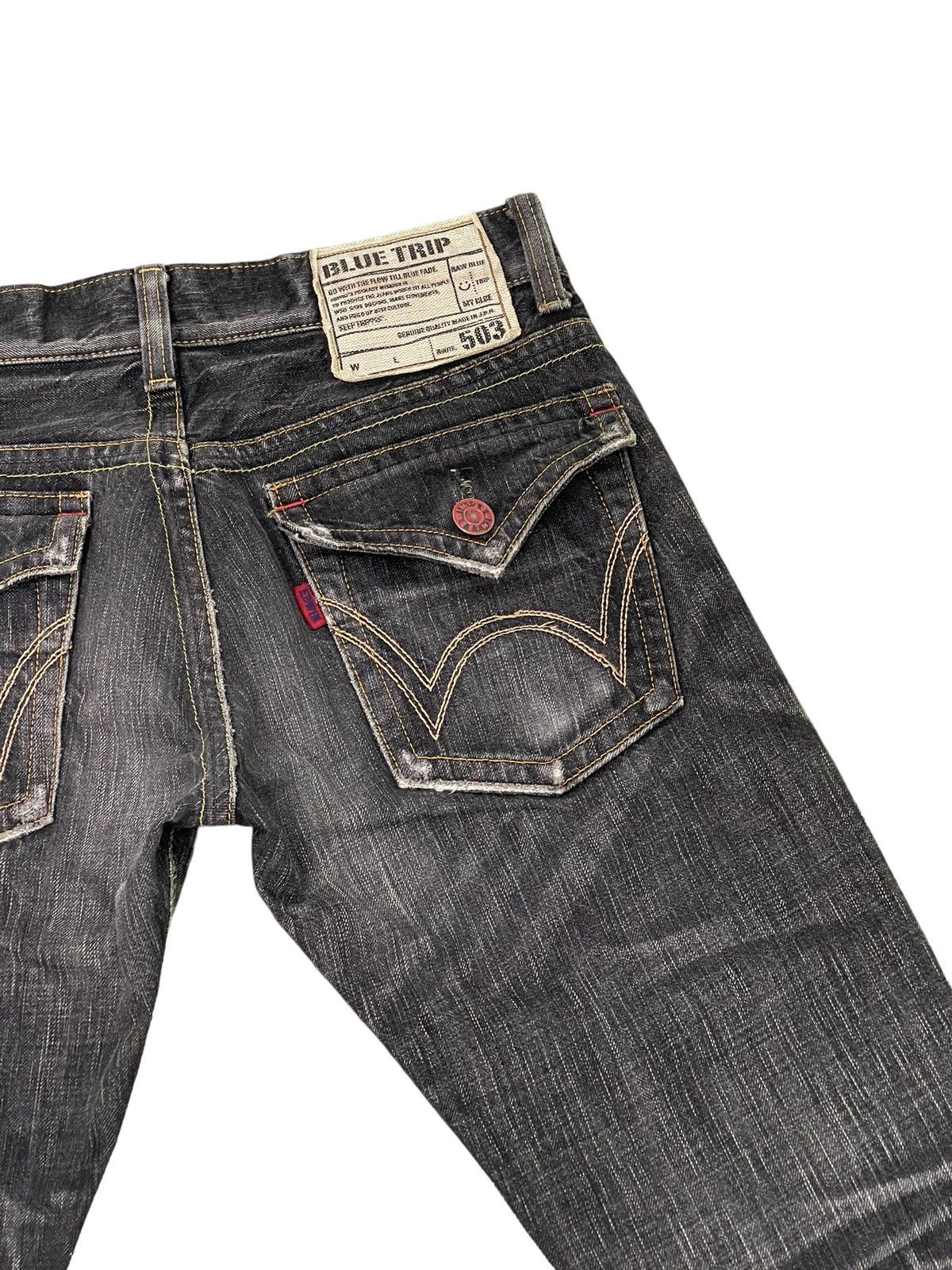 Japanese Brand Flare Jeans Edwin Japan Distress Acid Wash Boot Cut 5🟦7T Size US 30 / EU 46 - 20 Thumbnail