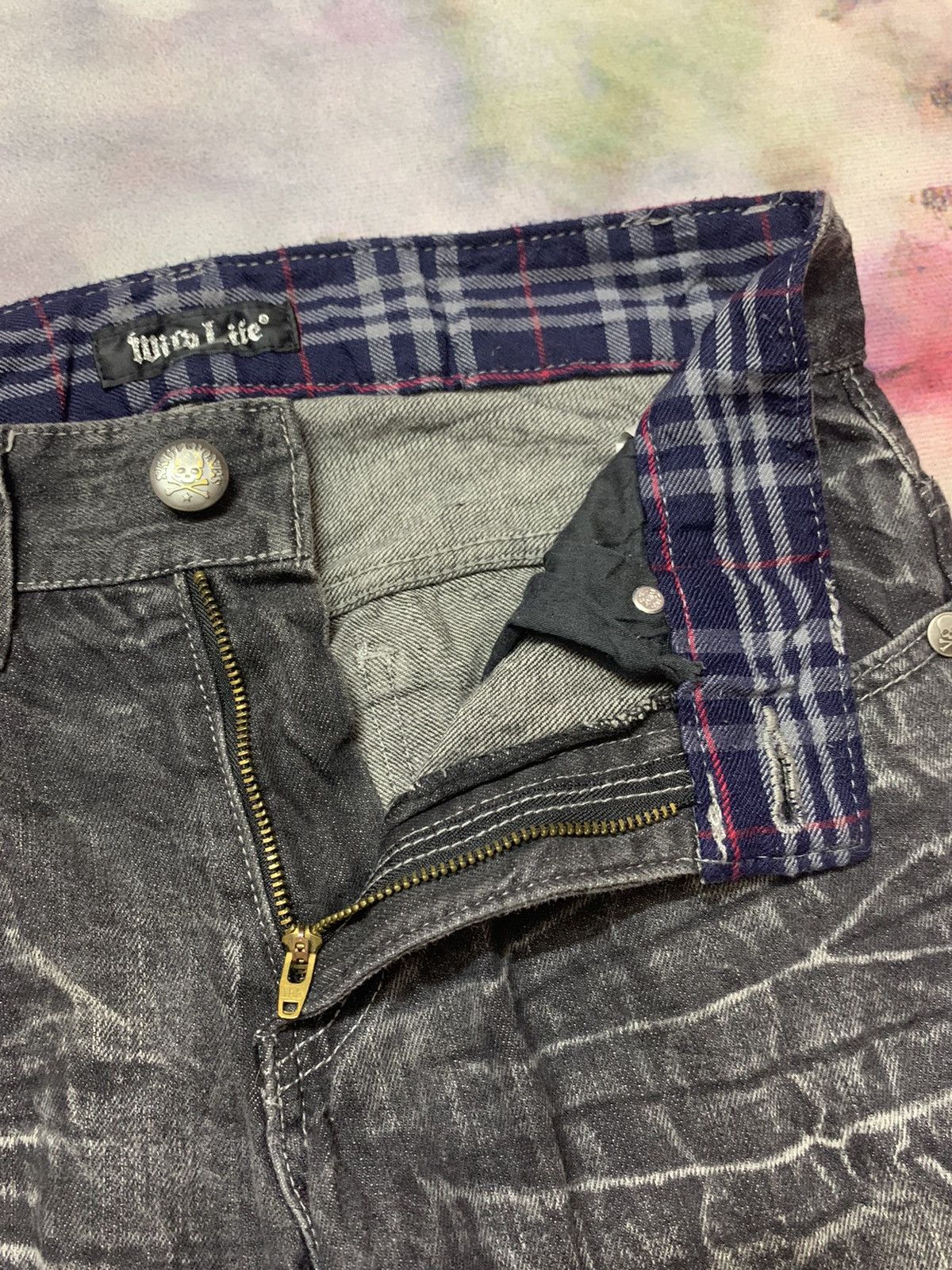 Hysteric Glamour Japanese Brand WILD LIFE Acid Wash Black Washed Denim Size US 32 / EU 48 - 5 Thumbnail