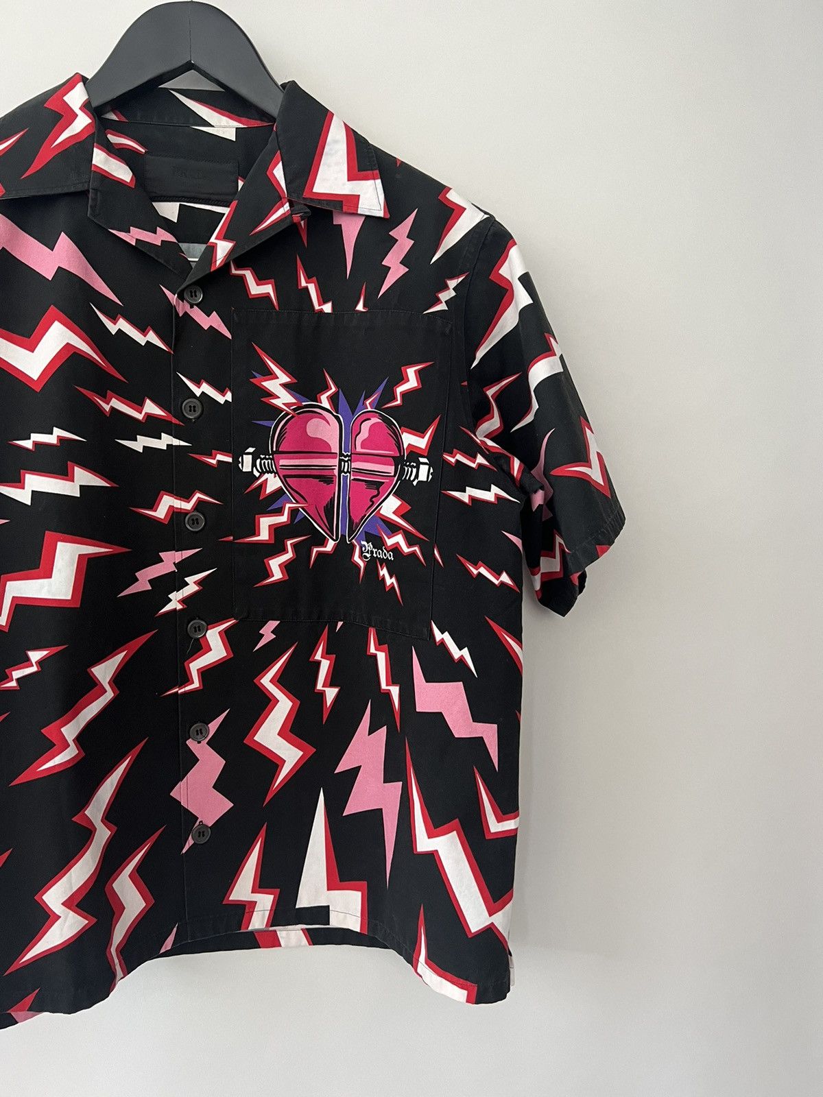Prada Prada Printed Thunder Cotton Poplin Shirt Size US S / EU 44-46 / 1 - 3 Thumbnail
