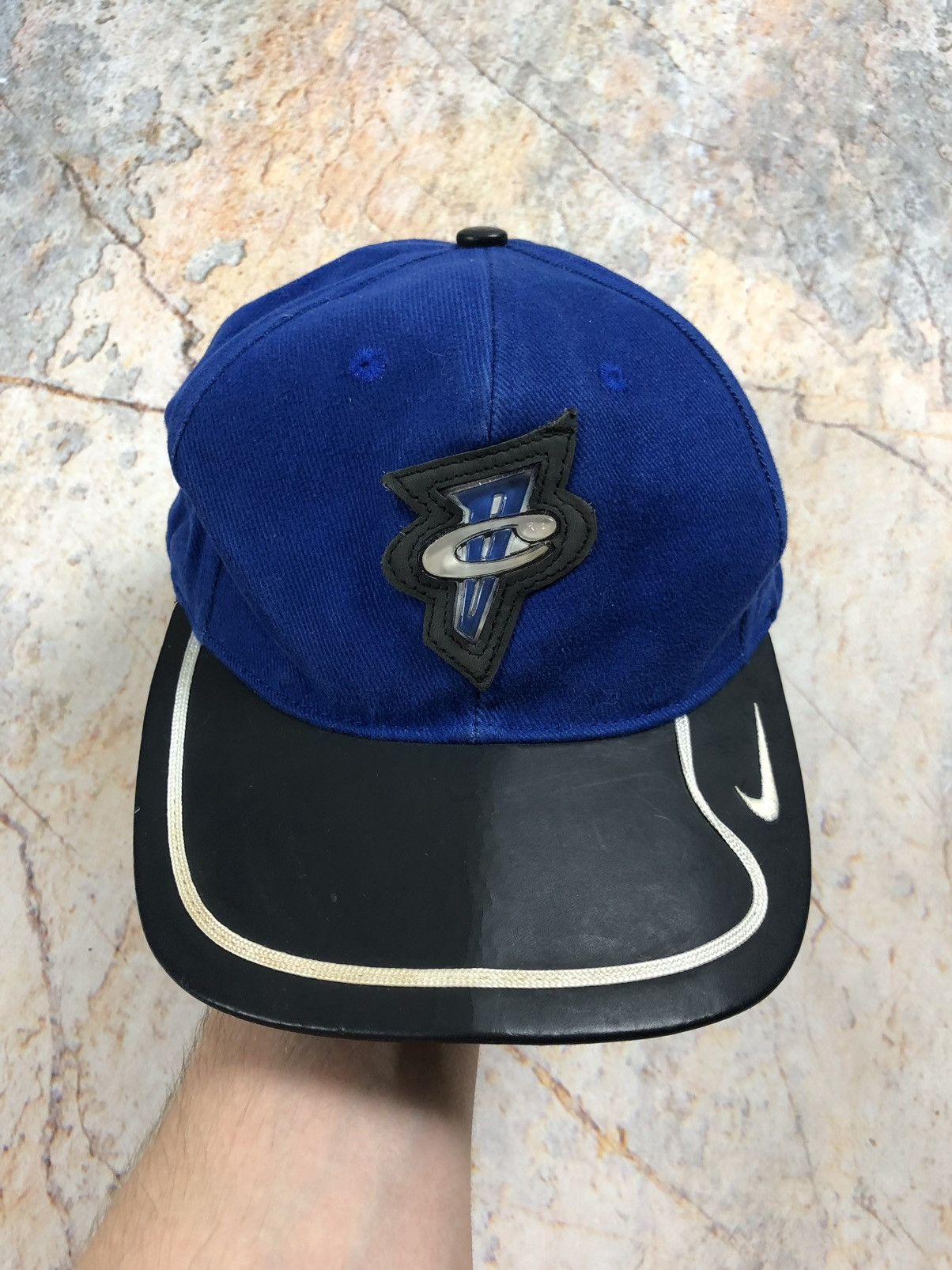 Nike × Vintage Nike vintage hat cap navy big logo rare Size ONE SIZE - 1 Thumbnail