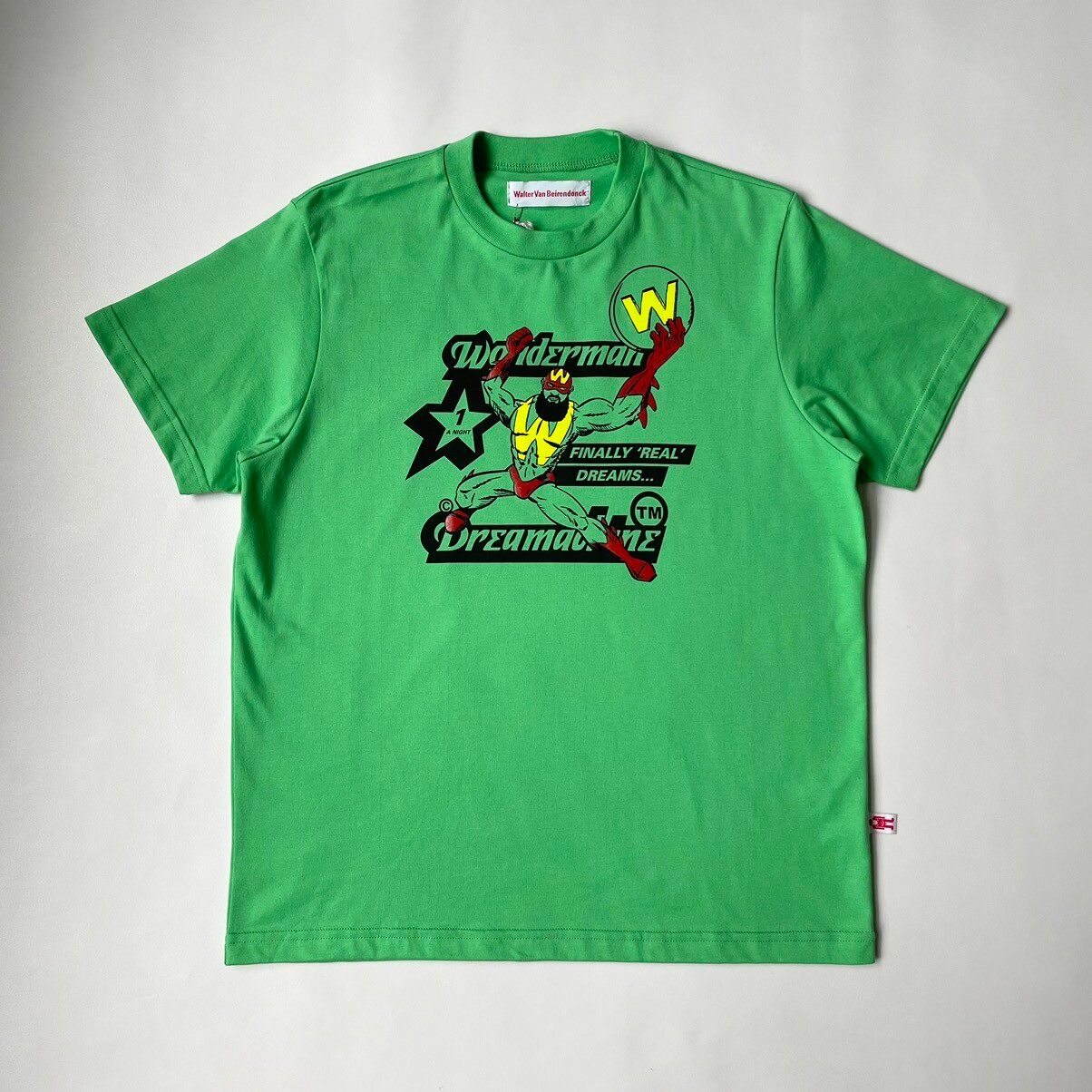 Pre-owned Walter Van Beirendonck ‘wonderman' Print T Shirt In Lime Green