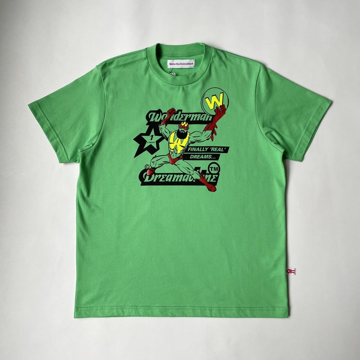 Pre-owned Walter Van Beirendonck ‘wonderman' Print T Shirt In Lime Green