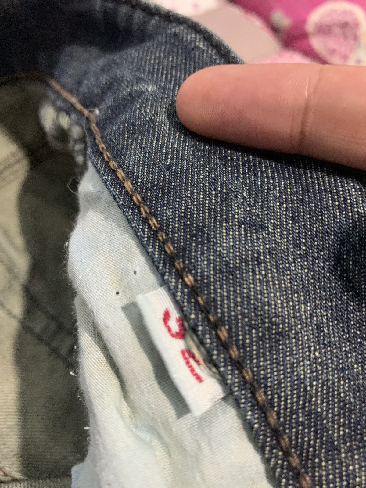 Japanese Brand Flare Japanese Brand adJeans Washed Poem Printed Denim Size US 31 - 5 Thumbnail