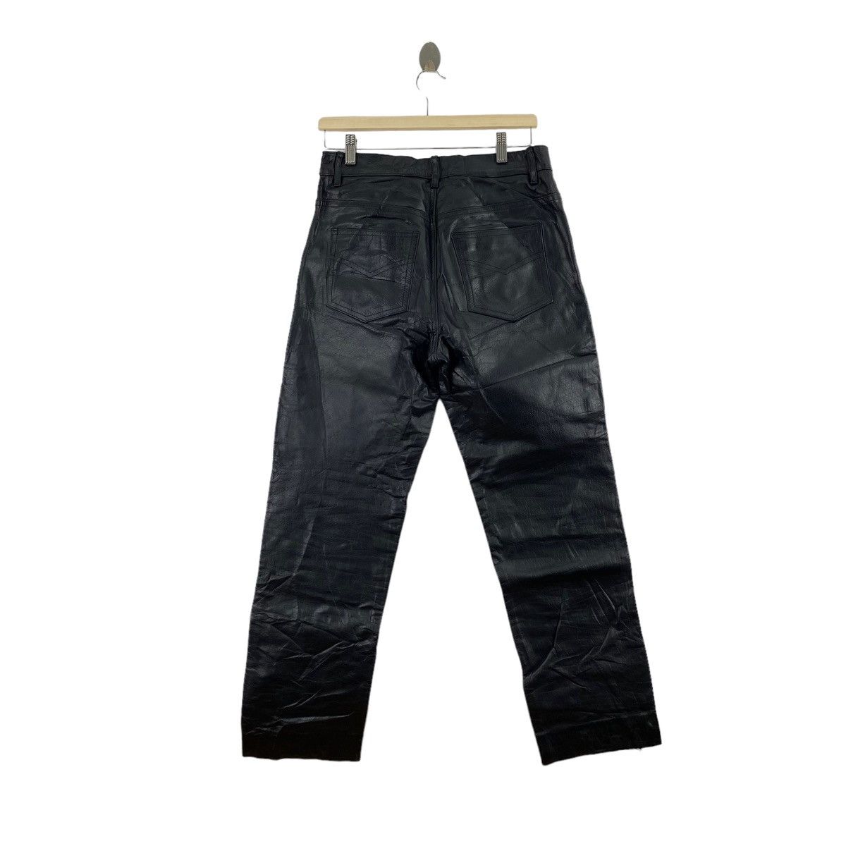 Vintage Vintage ECHTES LEDER Glamorous Black Leather Biker Pant Size US 32 / EU 48 - 3 Thumbnail