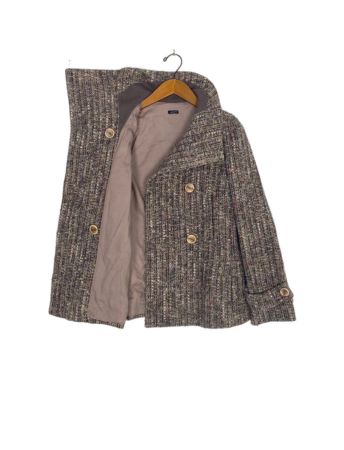 Joseph Rare‼️ Vintage Joseph Tweed Wool Coat Made in Italy Size S / US 4 / IT 40 - 2 Thumbnail