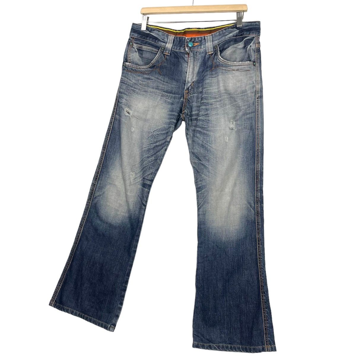 Edwin × Japanese Brand × Le Grande Bleu (L.G.B.) 💥BLUE TRIP EDWIN JAPAN FLARE DENIM JEAN BOOTCUT Size US 34 / EU 50 - 2 Thumbnail